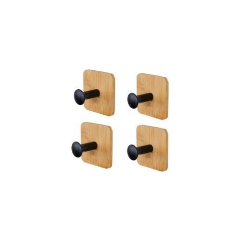 4 Stück 35 mm Wandhaken aus Holz, mattierte Holzwandhaken, kein Bohren erforderlich, eine Kombination aus industriellen und natürlichen Elementen (1/5)