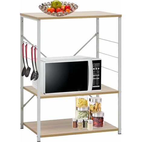 Armoire à micro-ondes Blanc et chêne 60x39,6x79,5 cm (1/5)