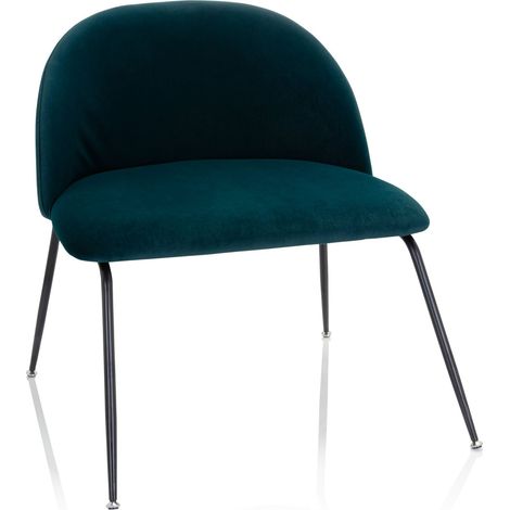 Loungesessel / Living Stuhl VELVO Samt petrol hjh OFFICE (1/5)
