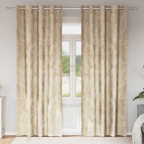 Samtvorhänge mit Vorhängen 2 pcs Creme 245 x 140 cm Samt