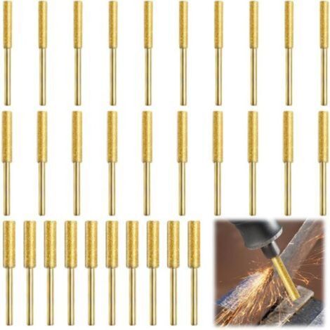30 Pièces Affuteuse de Chaine Tronconneuse (4 mm/4,8 mm/5,5 mm) 3 Tailles Affûteur de Tronçonneuse Diamant Lime pour Chaine de Tronconneuse Convient aux Tronçonneuses à Chaîne à Essence/électriques