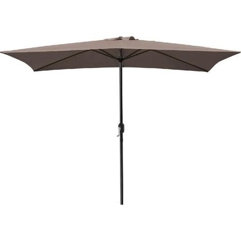 Parasol de jardin - JUANIO - 300x244 cm - Taupe - Protection anti-UV - Manivelle et inclinaison (1/4)
