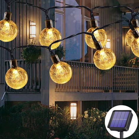 50 LED guirlande lumineuse solaire, 7 m, 8 modes, étanche, pour jardin et extérieur, décoration festive