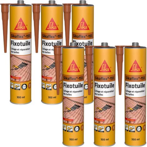Lot de 6 mastics colle souple SIKA Sika Fixotuile - Terre cuite - 300ml