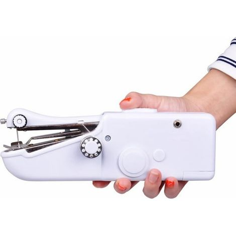 Mini machine à coudre portable manuelle et électrique, multifonction, fil à coudre inclus, pour réparations rapides à la maison, voyage, bleu, 1 pièce (1/5)