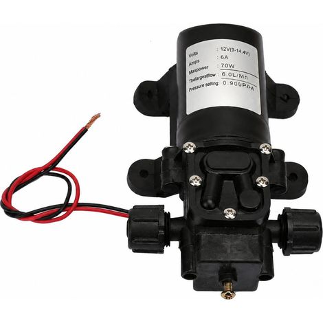 12 V DC 70 W 6 l/min Hochdruck-Selbstansaug-Membranwasserpumpe, doppelseitiges Gewinde (1/5)