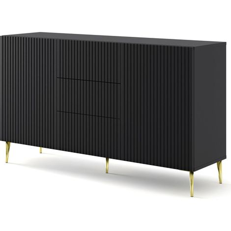 MOBILE RAVENNA B MOBILE IN MDF RIVESTITO IN FOGLIO 2D3S 150 GAMBE ORO NERO OPACO