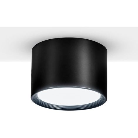 Spot plafond LED Noir Blanc Chaud 6000K 12W Luminaire Plafonnier salon salle à manger cuisine couloir chambre Φ8,5CM