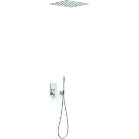 Kit mitigeur encastré 2 voies Rapid‑box pour douche Cuadro Chrome - TRES 00638005