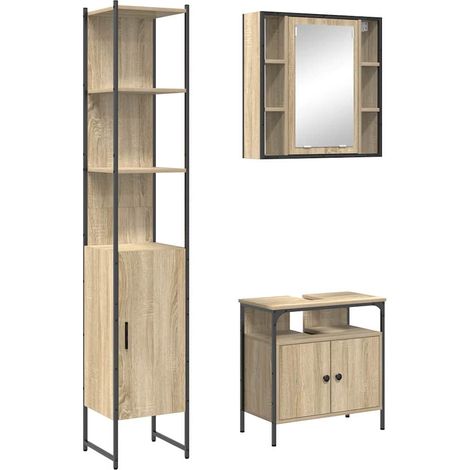 Maison Exclusive - Juego de muebles de baño con estante 3 pcs Rob