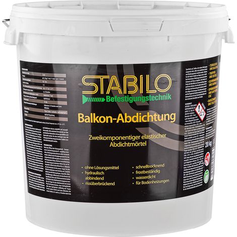 Stabilo 2K Balkon-Abdichtung 20 kg Dichtschlämme Terrasse Balkon Bad Abdichtung robust