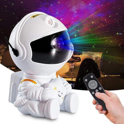 Projecteur d'étoiles Galaxie Veilleuse Astronaute Ciel étoilé Nébuleuse Lampe Projecteur Galaxie Plafond pour Chambre à coucher (Noir) Blanc (1/5)