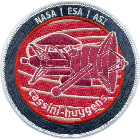 Patchion cassini-huygens nasa ESA ASI - Iron-on / Heat Seal Backing - Embroidered Patch/Badge/Emblem