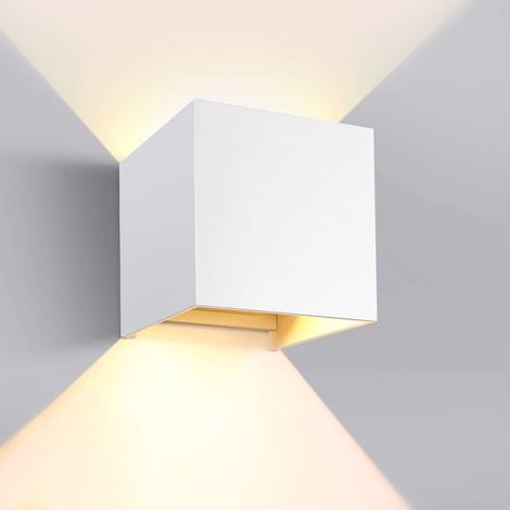 Aplique de pared LED de 1 pulgada, ángulo ajustable, resistente al agua IP65, luz blanca cálida de 3000 K, para interiores y exteriores. (1/5)