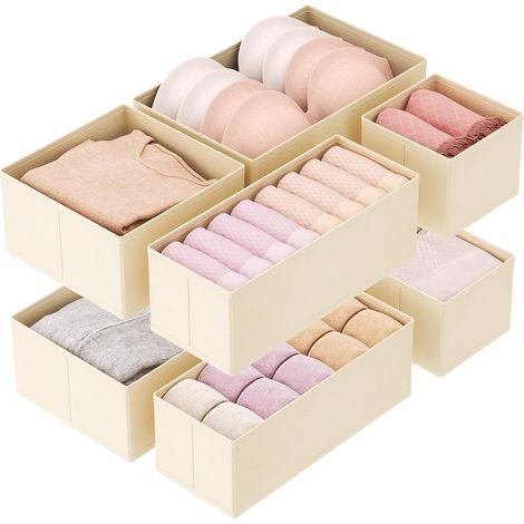 Lot de 8 Organisateur Tiroir, Boite Rangement Pliable, Separateur Tissu Non Tisse, Pour Vetements, Chaussettes, Sous Vetements, Armoire
