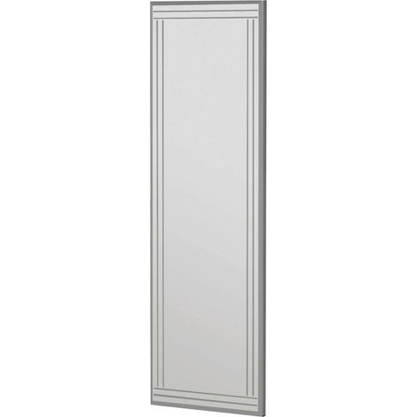 Dmora - Specchio Pleione, Specchiera, Articolo d'arredo a muro, Decorazione con specchio, 40x2h120 cm, Bianco, con imballo rinforzato, con imballo rinforzato