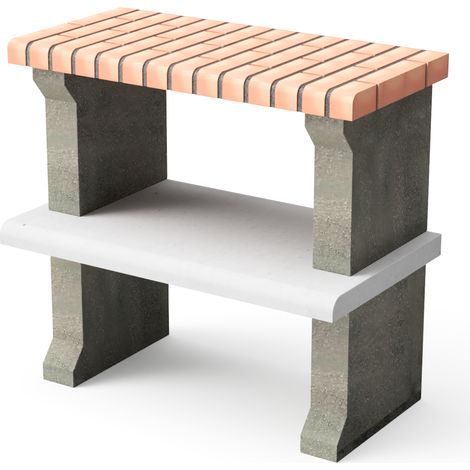 MOVELAR - Soporte lateral del módulo Luna para Barbacoa de Obra Prefabricada (Gris, naranja - 76 x 47 x 47 cm) - Uso en Exteriores