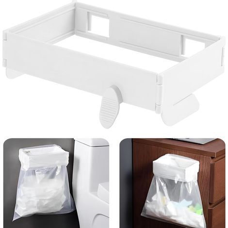Support pour Sac Poubelle de Cuisine, 1Pcs Portant pour poubelle à suspendre Avec couvercle pour Porte D’armoire de Cuisine (1/5)