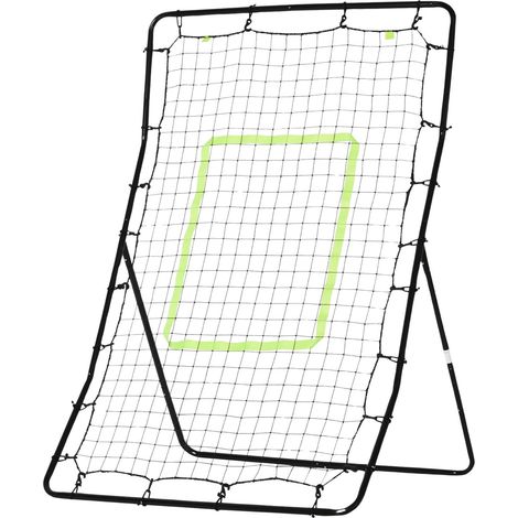 Kickback Rebounder Tor Rückprallwand Netz, Stahl+Pe, 75X126Cm, Trainingshilfe Für Fußball, Schwarz