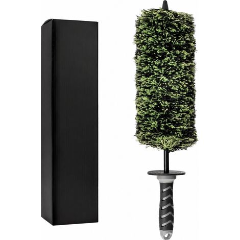 Brosse de moyeu pour le nettoyage en profondeur des moyeux, longueur 17 pouces  brosse de beauté automobile multifibre, nettoyage des tuyaux d'échappement, des moyeux et des jantes, Noir et vert (1/5)