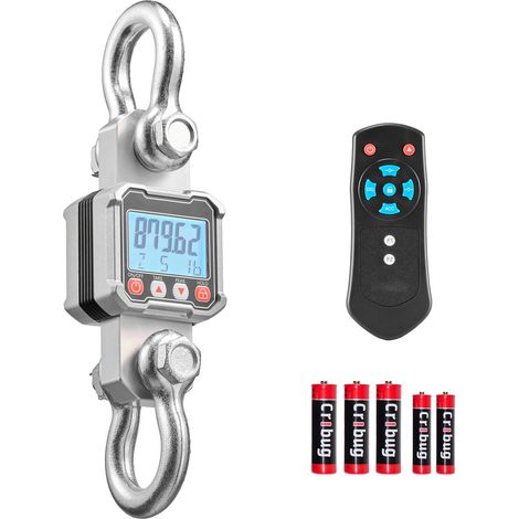 Mophorn Báscula Colgante Digital con Capacidad de 3000 kg y Precisión de 500 g, Fabricada en Aluminio Fundido, con Funciones de Retención de Pico, Tara y Pantalla LCD, Ideal para Uso en Almacenes (1/5)