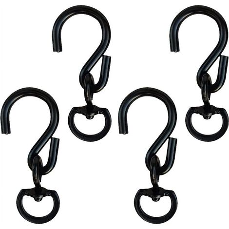 Crochets pivotants pour suspensions de plantes 4 pièces, crochets pivotants robustes pour plantes suspendues (Noir-4 pièces) (1/5)