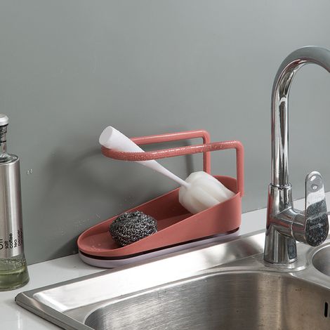 Sunny Red Sponge Soap Dish Drainer Sink Tray Sink Rack Drain Tray Basket Multifunctional Sponge Hold (1/5)