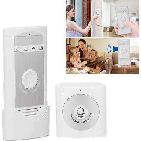 Sonnette d'appel portable avec interphone vocal, sans réseau requis, sonnette d'interphone individuelle (1/5)