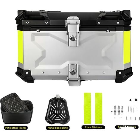 Baúl para motocicleta, impermeable, con cierre rápido, X-65L-SILVER (1/2)