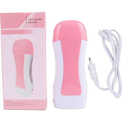 Chauffe-cire électrique portable pour épilation, chauffeur de cire à rouleau pour peau sensible, rose, prise EU 220V (1/5)
