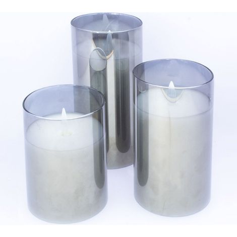 Pack 3 Velas Decorativas con luz (Plateadas) (1/5)