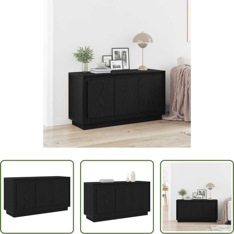 vidaXL Sideboard Schwarz Eichen-Optik - Sideboard Schwarz Eichen-Optik 102 x 35 x 55 cm Holzwerkstoff (1/5)