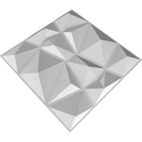 Lot de 10 panneaux muraux 3D texturés, panneaux muraux décoratifs en PVC blanc pour mur intérieur, 11,8 x 11,8 pouces (1/4)