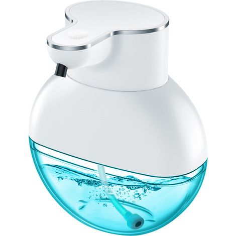 Dispenser automatico di sapone igienizzante per le mani, 400 ml, senza contatto, a parete, con 4 livelli regolabili, sensore, ricaricabile tramite USB, IPX6, per bagno e cucina (bianco)