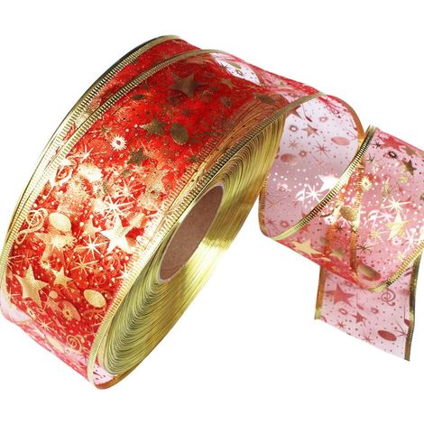 Guirlande De Décoration - Ruban En Papier Métallisé - Pour Arbre De Noël Et Fêtes - 2 M - Rouge