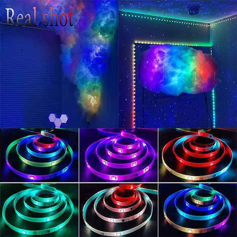 Bande lumineuse LED RGB 5V, 12LED/mètre, 5050RGB, télécommande IR, luminosité réglable, pour fête de noël, Bar, décoration de la maison (1/5)