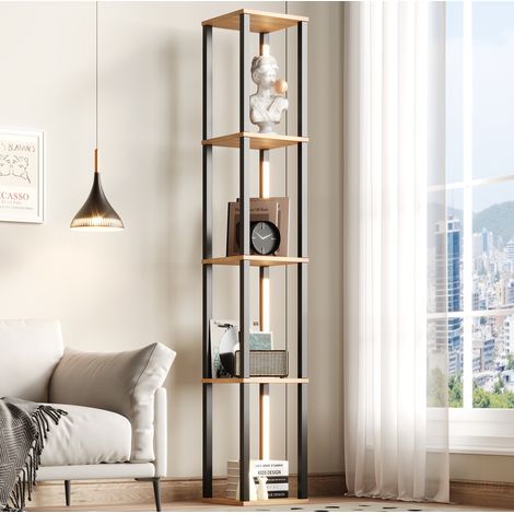 Mobile scaffale con LED 4 ripiani MDF 26x26x165 cm OKMYHOME