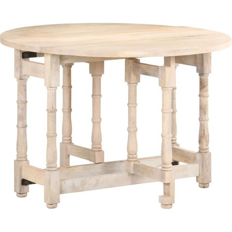 Mesa de comedor redonda de madera maciza de mango 110x76 cm vidaXL (1/5)
