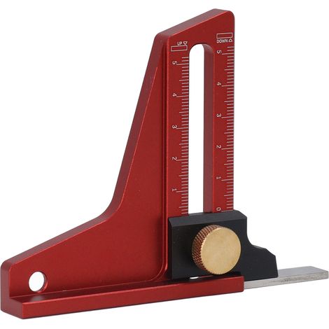 Jauge de hauteur bois 0 à 50 mm en alliage d'aluminium double échelle compacte outil de mesure de profondeur (1/5)