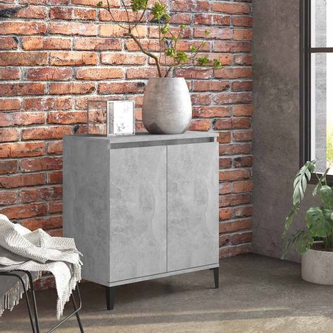 vidaXL Buffet gris béton 60x35x70 cm bois d'ingénierie (1/5)