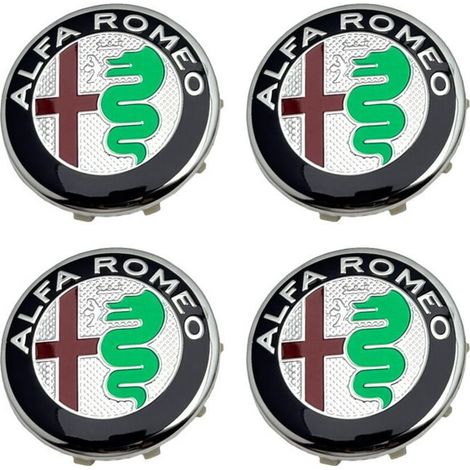 Capuchons de moyeu de centre de roue en alliage Alfa Romeo brillant couleur oem 60mm giulietta giulia (1/2)