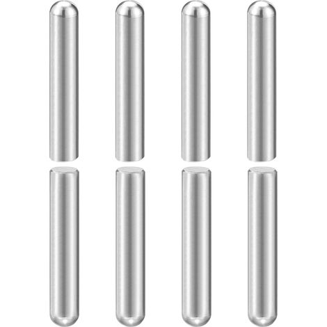 8Pcs Goujons Cylindriques À Tête Ronde 8mm x 45mm, 304 Acier Inoxydable Épingle De Support Pour Étagère Meuble Bibliothèque Composant, GB831, Argent (1/5)