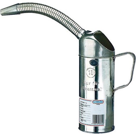Jarra de chapa de acero para aceite mineral con salida metálica