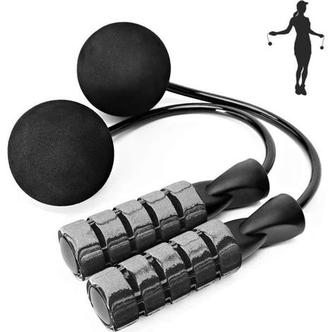 Corde à Sauter lestée de Fitness Longueur réglable pour entraînement Endurance, Fitness à la Maison[63] (1/4)