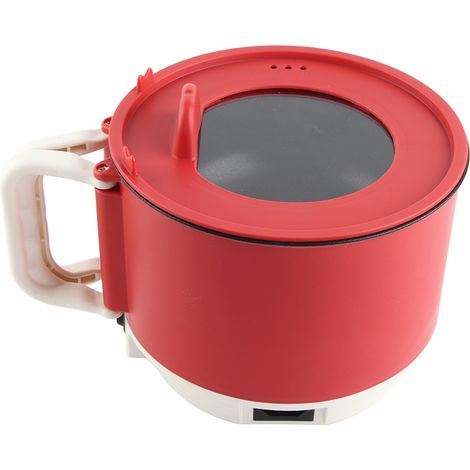 Mini réchaud électrique portable, chauffe rapide, utilisation facile, idéal pour les nouilles, la soupe, les steaks, le camping, prise UE 220 V, rouge (1/5)