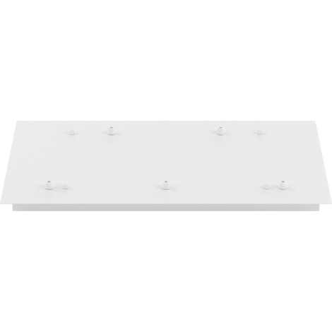 Rosone Rettangolare Metallo Bianco 5 Fori 60X35Cm