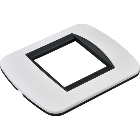 Placca Plastica Ovale MBL 2 Moduli/Posti Compatibile Bticino Living 3 Colori Disponibili (Bianco)