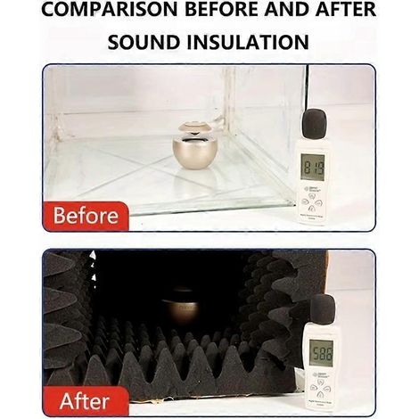 Panneau en mousse insonorisante de 2 cm, panneau d'isolation phonique de 50 x 100 cm, paroi insonorisée pour voiture, coussin insonorisant. (1/5)