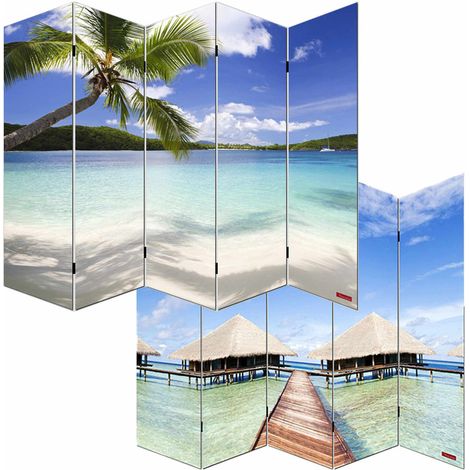 Foto-Paravent Paravent Raumteiler Spanische Wand Bagheria 180x200cm, Strand