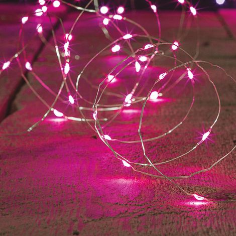 Guirlande lumineuse intérieur 2m rose 20 LED à piles - Feeric lights & christmas (1/3)